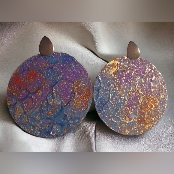 Jewelry - Extra large handpainted Wooden Earrings